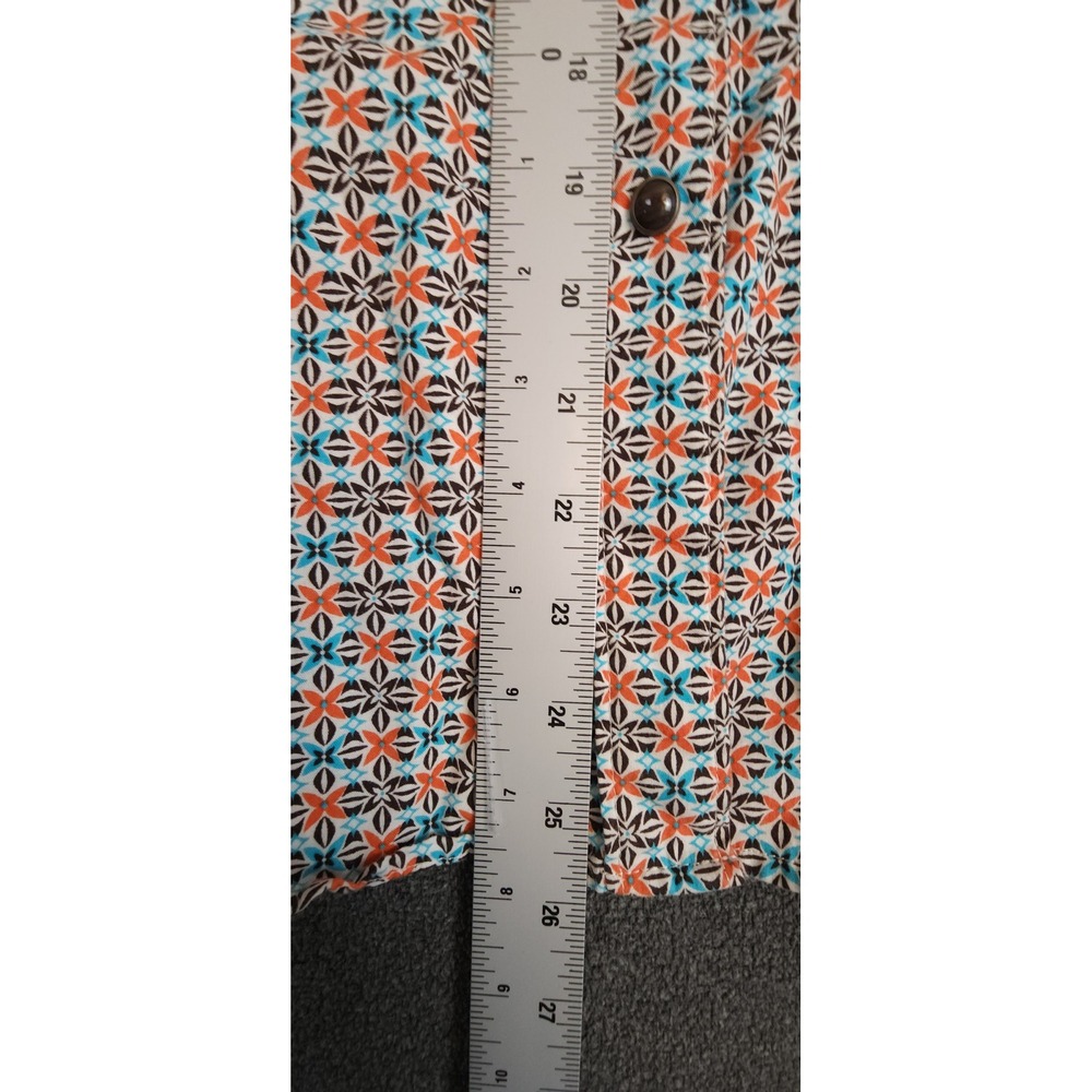 Cinch Womens XL Western Shirt Orange Blue Geometric‎ Print Long Sleeve - Picture 4 of 9